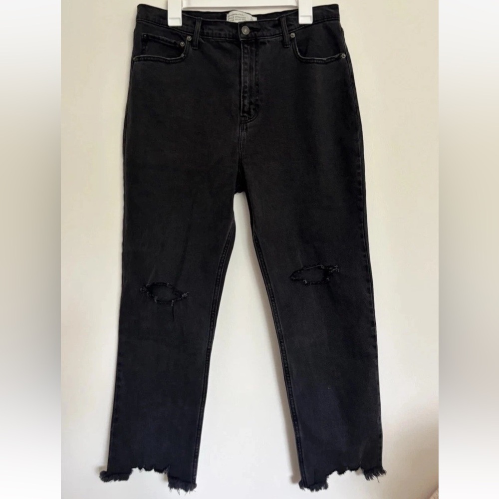 Abercrombie & Fitch Women’s Black Jeans Size 14 /32 Straight Ultra High Rise NEW